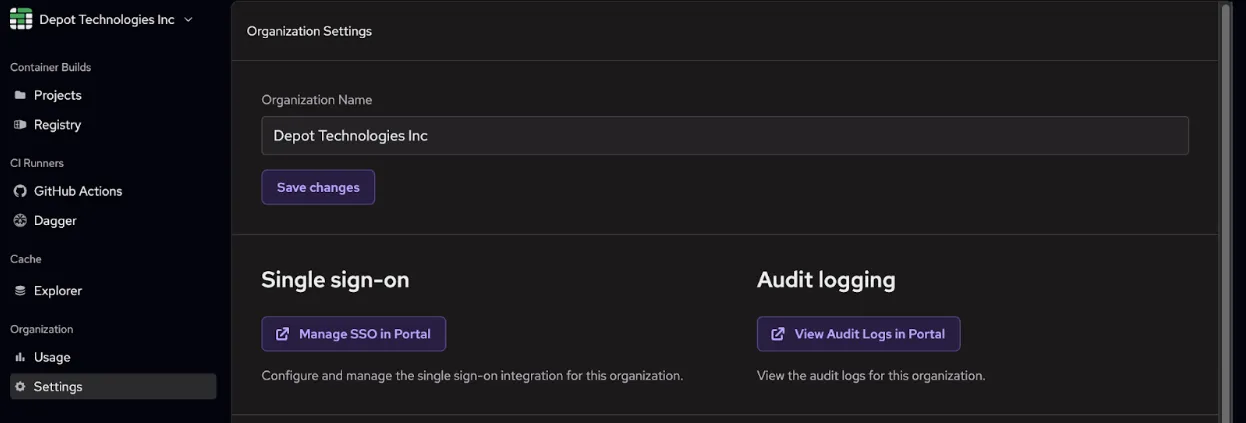 how to access audit logging in depot web app