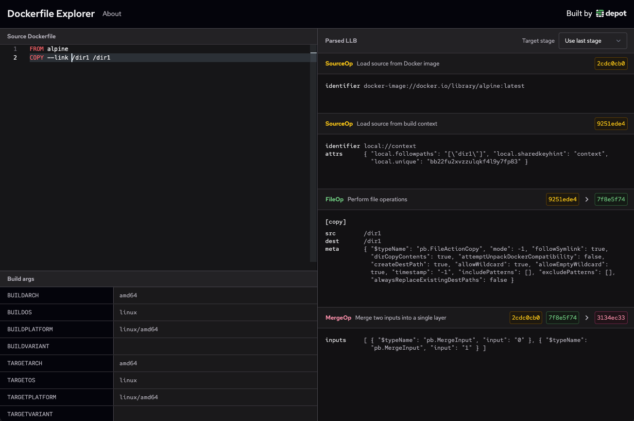 Example of a copy with --link in BuildKit LLB