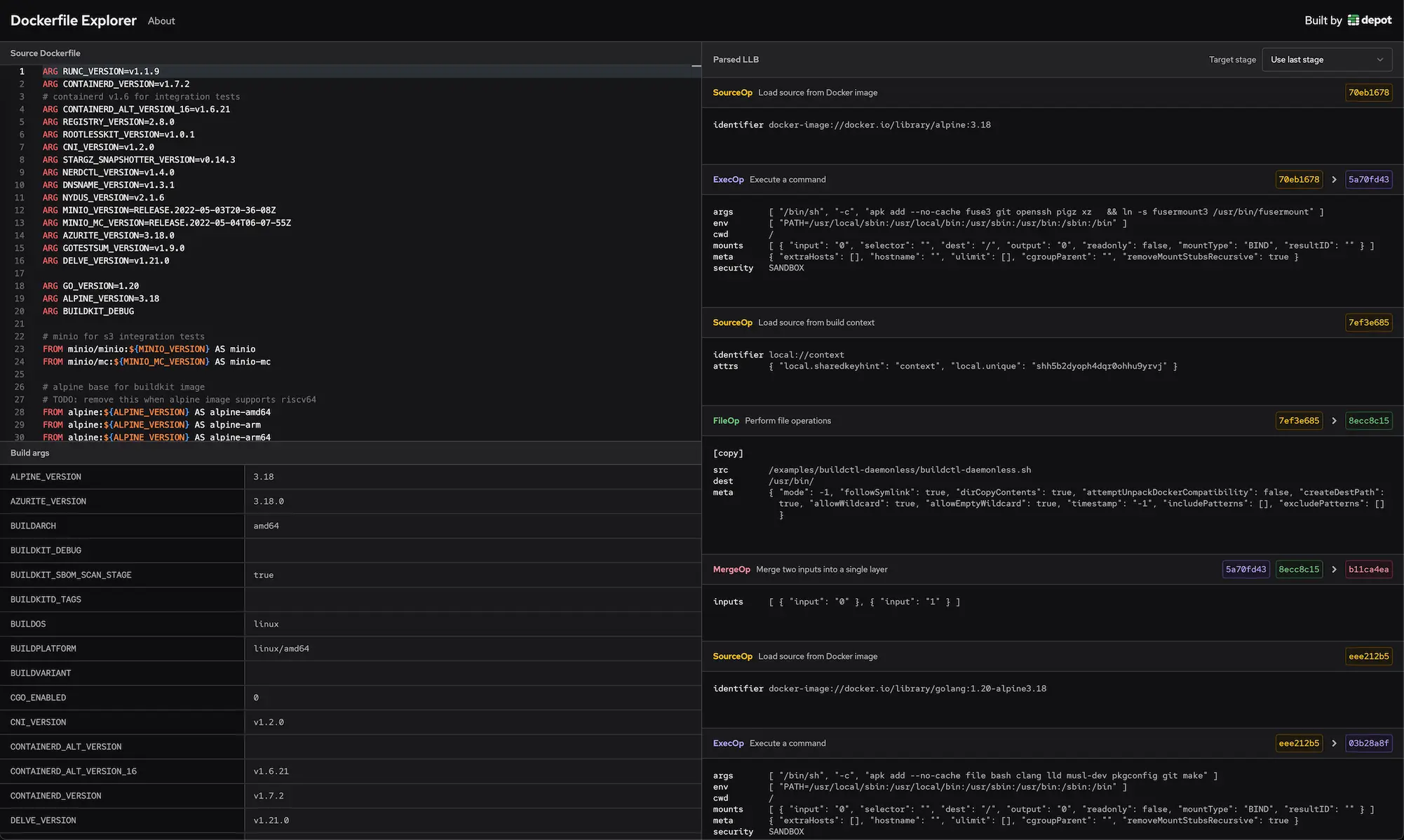 Depot Dockerfile Explorer