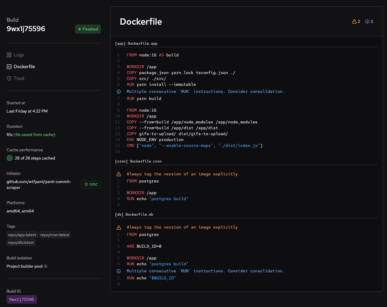 Dockerfile view